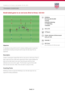 TRAINING EXERCISE Small-sided game to an end zone (first to three)