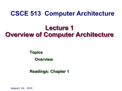 CSCE 212 Computer Architecture