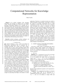 Computational Networks for Knowledge Representation