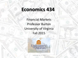 Economics 434 Financial Markets