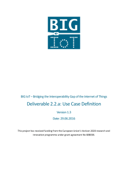 Deliverable 2.2.a: Use Case Definition