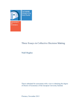 Three Essays in Collective Decision Making - Cadmus