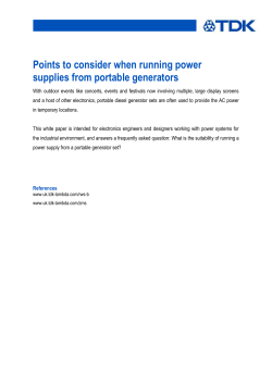 Points to consider when running power supplies - TDK