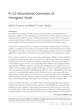 K&ndash;12 Educational Outcomes of Immigrant Youth