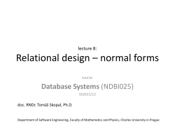Relational design – normal forms