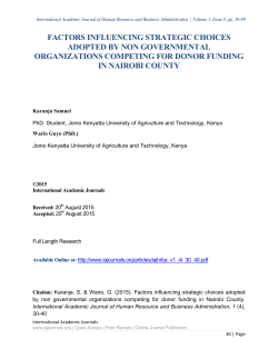 factors influencing strategic choices adopted by non governmental