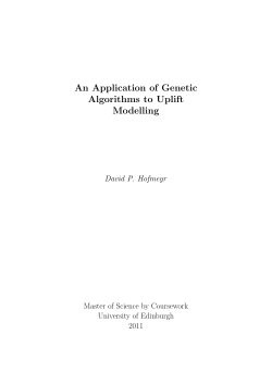 An Application of Genetic Algorithms to Uplift Modelling