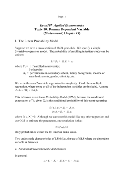 ECON 221 Introduction to Econometrics