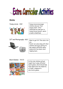 Monday Young voices KS2 ICT and Photograghy KS2 Board Games