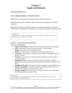Chapter 2 Supply and Demand