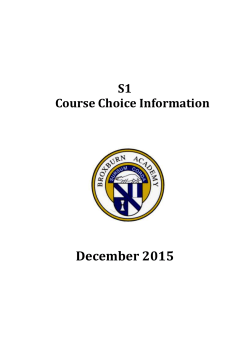 S1 Course Choice Information December 2015