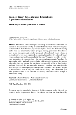 Prospect theory for continuous distributions: A