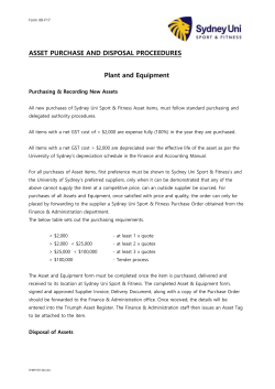 asset purchase and disposal proceedures