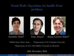 Frank-Wolfe Algorithms for Saddle Point problems