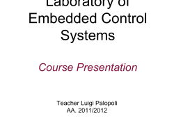 Laboratory of Embedded Control Systems Course Presentation