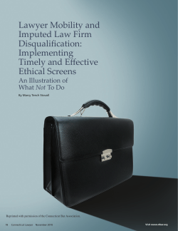 Lawyer Mobility and Imputed Law Firm Disqualification