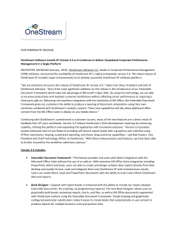 OneStream Software Unveils XF Version 3.4 as it Continues to