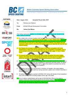 This Yellow Card policy applies to all skaters