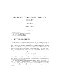 lectures on optimal control theory