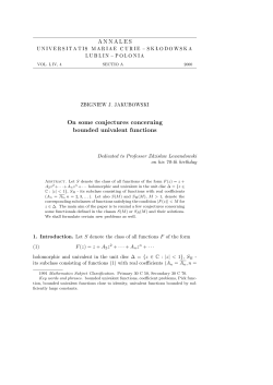 ANNALES On some conjectures concerning bounded