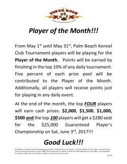 Player of the Month MAY 2017