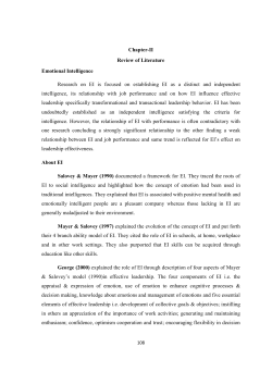 Chapter-II Review of Literature Emotional Intelligence Research on