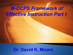 MDCPS Framework of Effective Instruction
