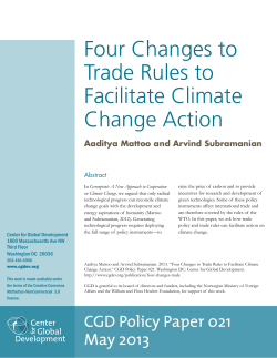Four Changes to Trade Rules to Facilitate Climate Change Action