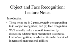 Object and Face Recognition: Lecture Notes