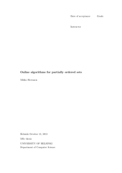 Online algorithms for partially ordered sets - Helda