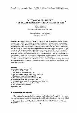 CATEGORICAL SET THEORY: A