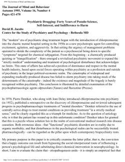 Psychiatric Drugging - David H. Jacobs Ph.D.