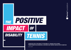THE OF DISABILITY - Tennis Foundation