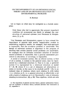 ON THE IMPOSSIBILITY OF AN ORTHODOX SOCIAL THEORY