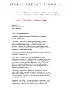 Title I Parent Policy Involvement