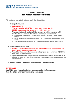 Proof of Finances Instructions