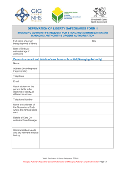 deprivation of liberty safeguards form 1