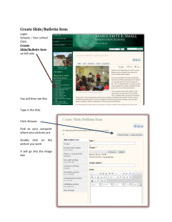 Create Slide/Bulletin Item