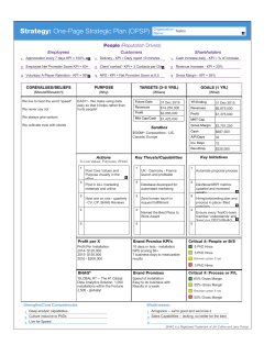 Strategy: One-Page Strategic Plan (OPSP) Organization