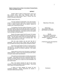 Model Abstract in Content and Form of the Institute of Graduate