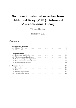 Solutions to selected exercises from Jehle and Reny (2001