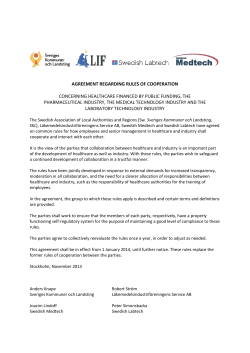agreement regarding rules of cooperation concerning healthcare