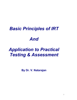 Basic Principles of IRT