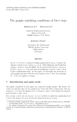 The graphs satisfying conditions of Ore&sup3;s type