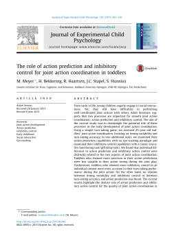 The role of action prediction and inhibitory control for joint action