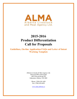Product Differentiation Call Guidelines and Letter of Intent