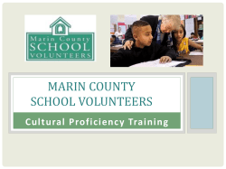 Cultural Proficiency - Marin County School Volunteers