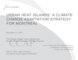 urban heat islands: a climate change adaptation strategy for montreal