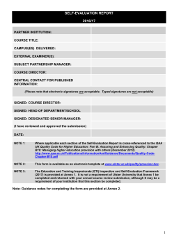 collaborative courses - annual course monitoring