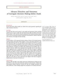 Advance Directives and Outcomes of Surrogate Decision